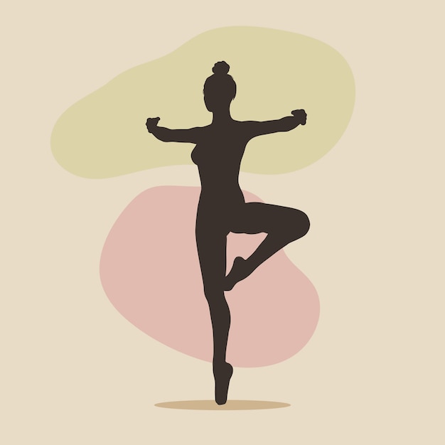 Hand drawn dancer silhouette illustration