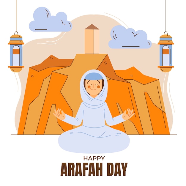 Hand drawn day of arafah illustration