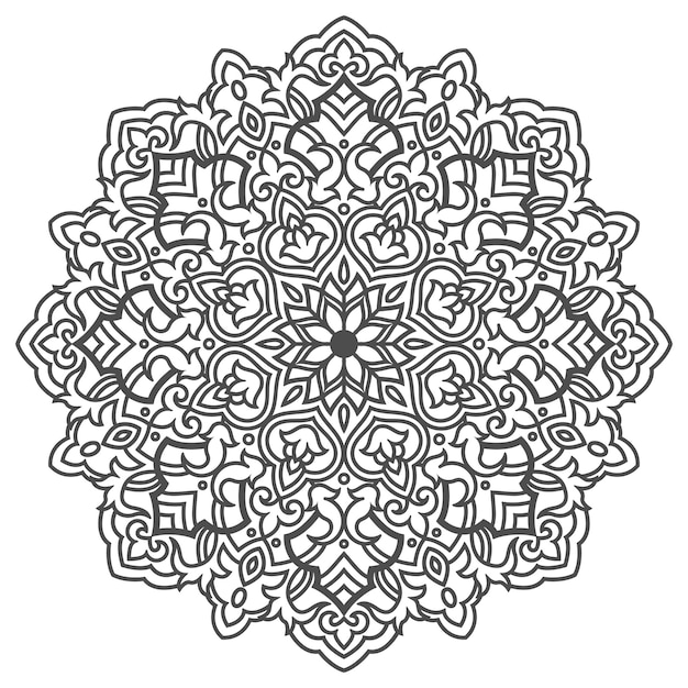 Hand drawn decorative floral mandala design