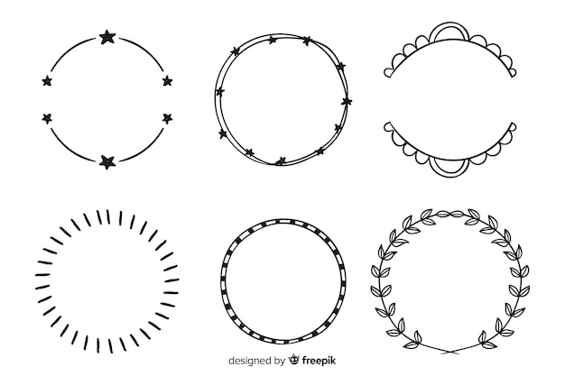 Vector hand drawn decorative frame collection