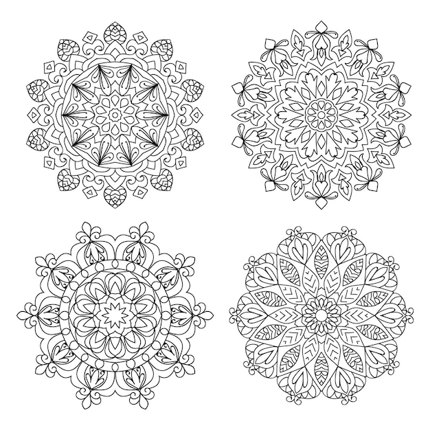 Hand drawn decorative mandala collection