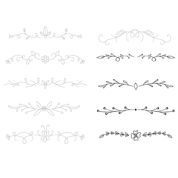 Hand drawn decorative wedding ornaments collection