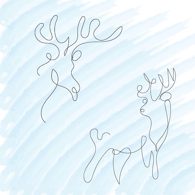 Vector hand drawn deer outline