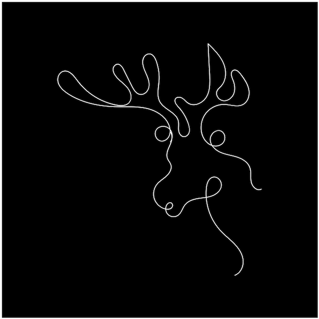 Hand drawn deer outline