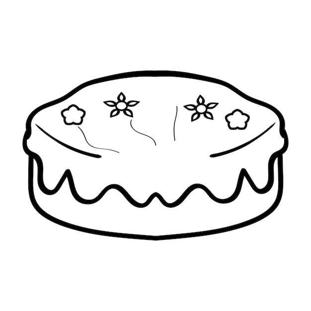 Hand drawn delicious sweet cake