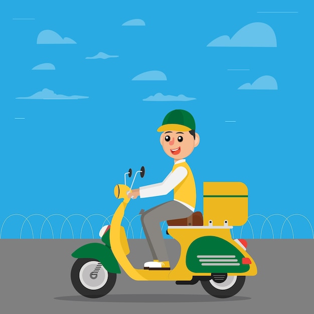 Hand drawn deliveryman with lovely style