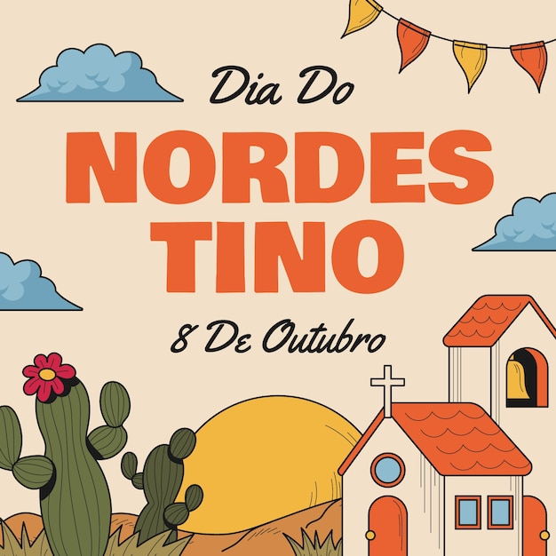 Hand drawn dia do nordestino illustration