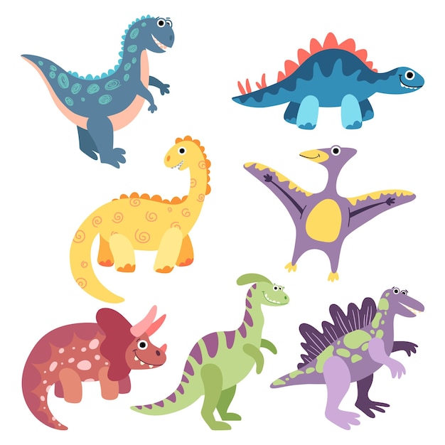 Hand drawn dinosaurs