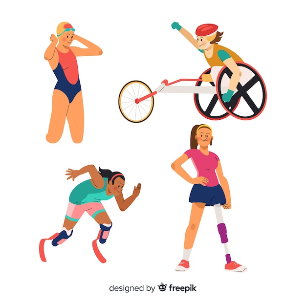 Hand drawn disabled athlete collection