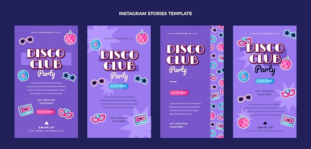 Hand drawn disco party instagram posts