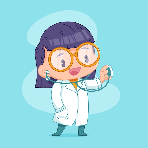 Hand drawn doctor cartoon illustration