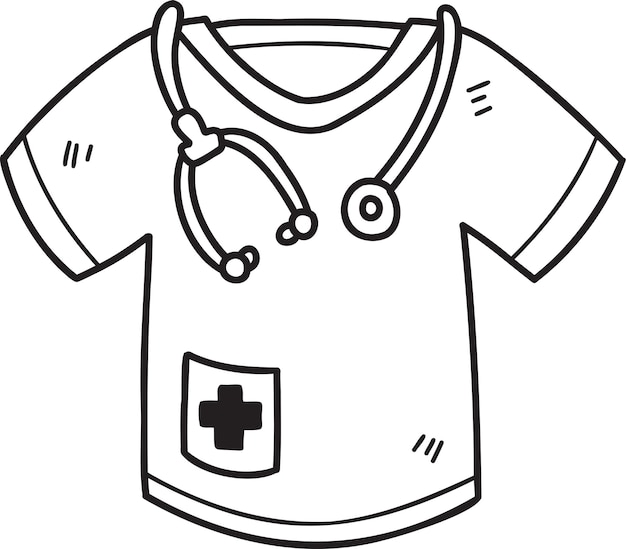 Hand Drawn doctor uniform shirt illustration