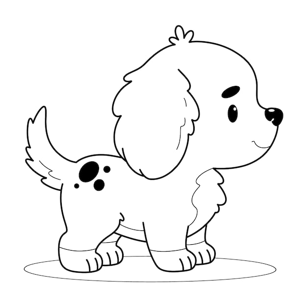 Hand drawn dog outline illustration