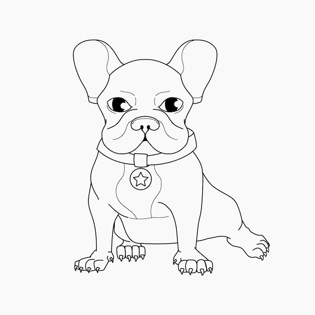 Hand drawn dog outline illustration