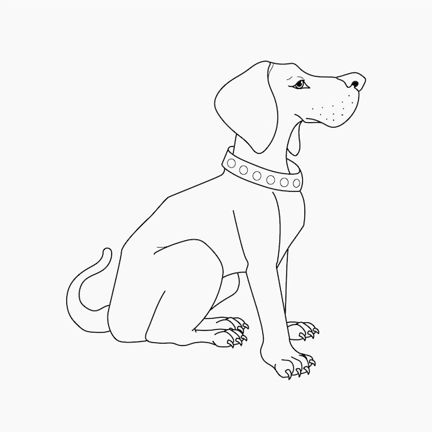 Hand drawn dog outline illustration