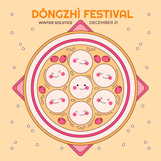 Hand drawn dongzhi festival illustration