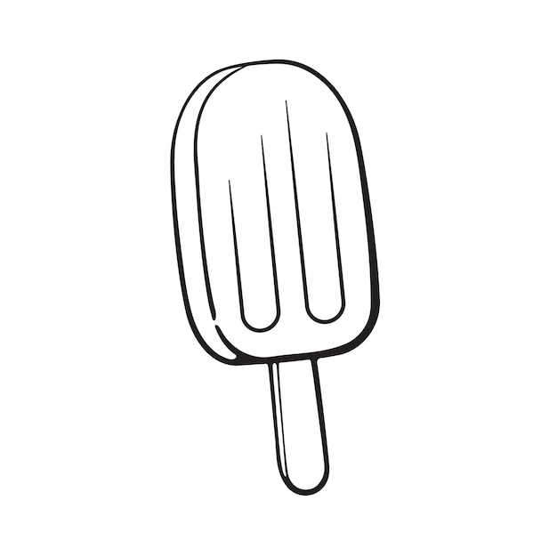 Hand drawn doodle of fruit popsicle ice lolly Cartoon sketch Vector illustration