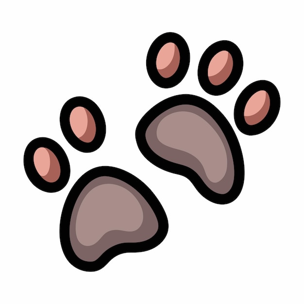 Hand drawn doodle icon of an animal footprint on a white background 7