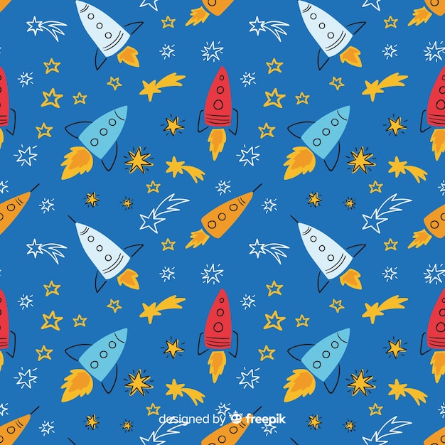 Hand drawn doodle seamless pattern