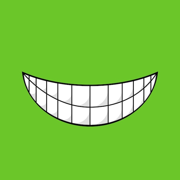 Hand drawn doodle smile or laughing by showing teeth for discovering a plan illustration