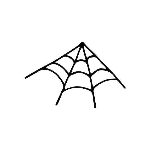 Hand drawn doodle spiderweb clipart Vector black and white cobweb for Halloween Outline