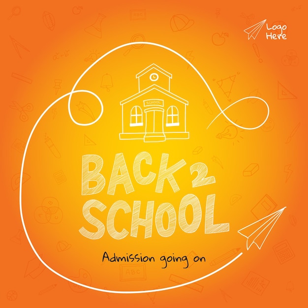 Hand drawn doodle style back to school element background