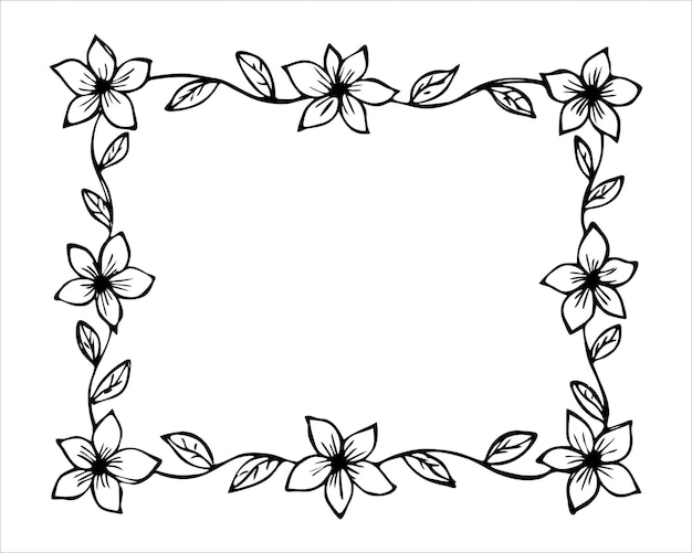 Hand drawn doodle style frame