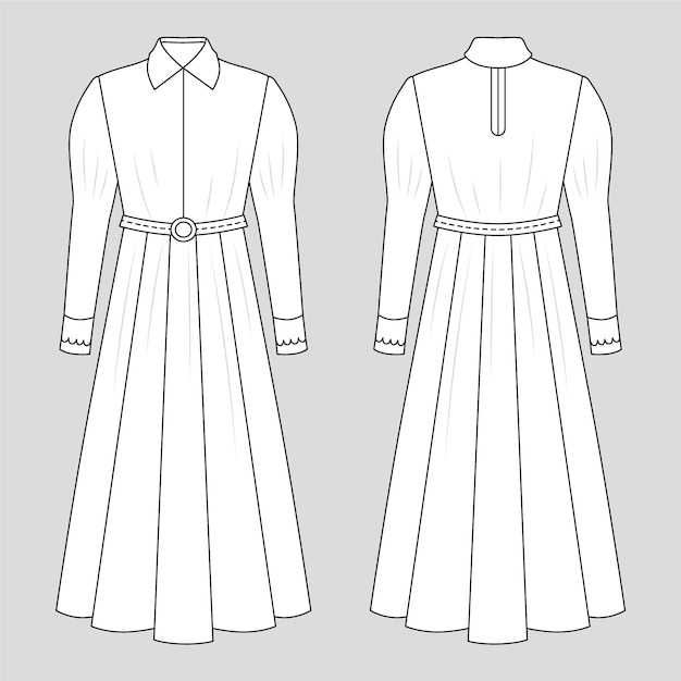 Hand drawn dress outline illustration