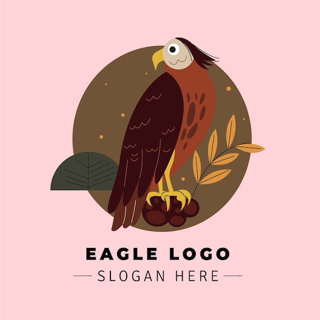 Hand drawn eagle logo template