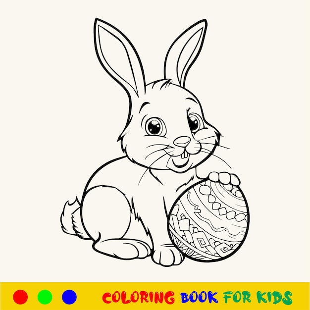 Hand drawn easter bunny coloring book for cute kids