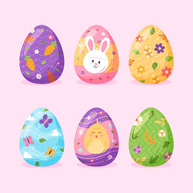 Hand drawn easter egg collection