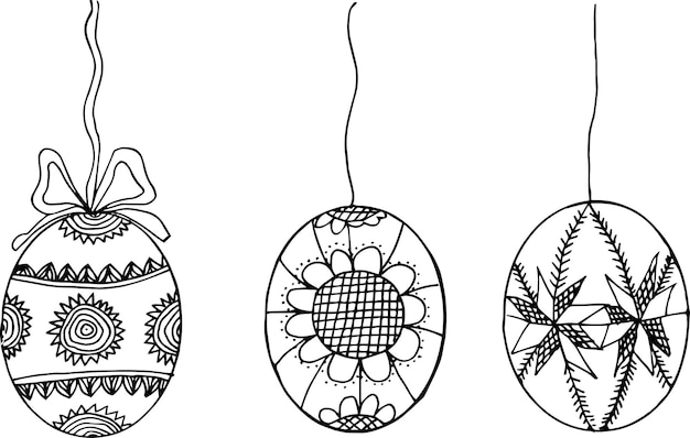 Hand drawn Easter eggs