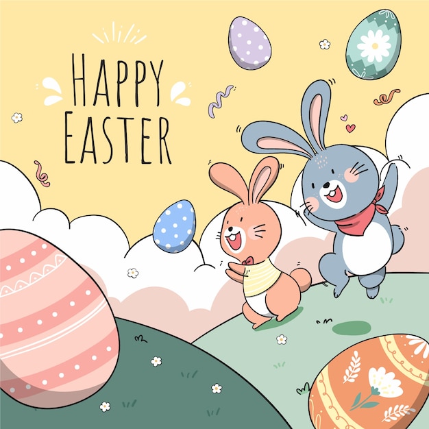 Hand drawn easter illustration