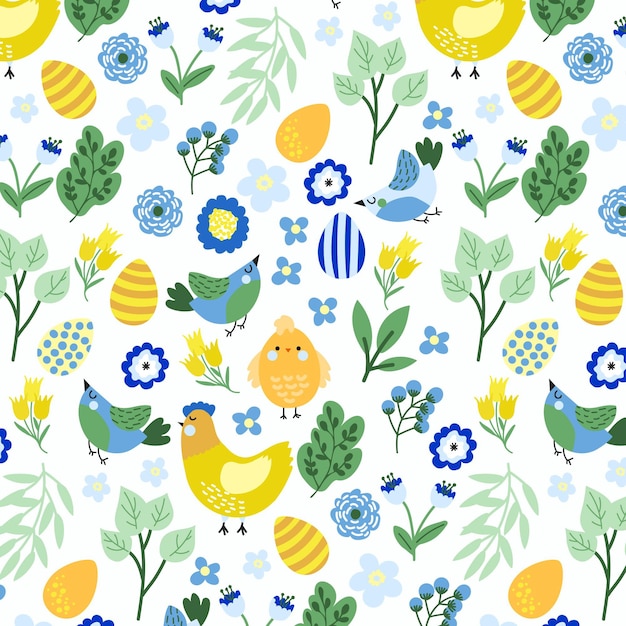 Hand drawn easter pattern