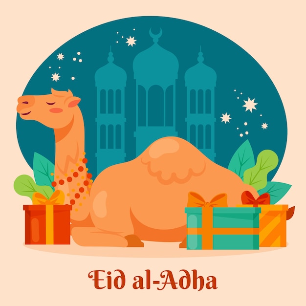 Hand drawn eid al-adha illustration