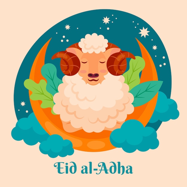 Hand drawn eid al-adha illustration