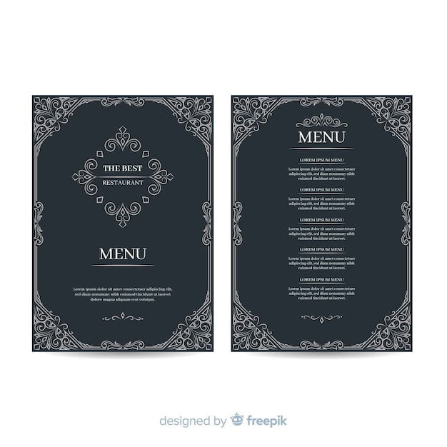 Hand drawn elegant menu template