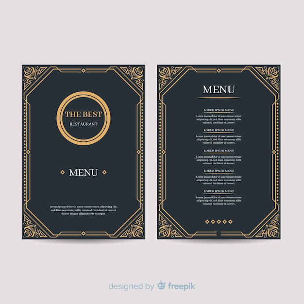 Hand drawn elegant menu template