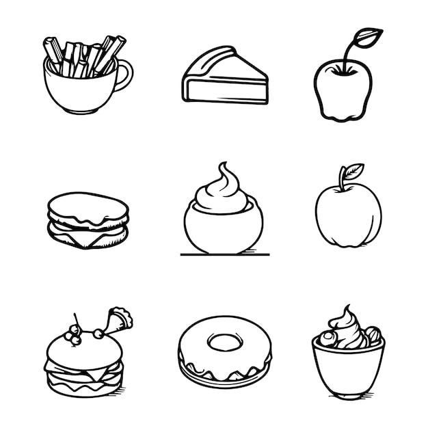 Hand drawn elements fast food