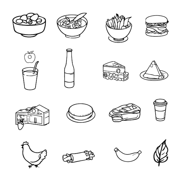 Hand drawn elements fast food