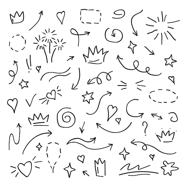 Vector hand drawn elements