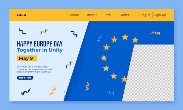 Hand drawn europe landing page design