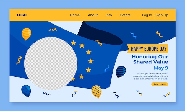 Hand drawn europe landing page design