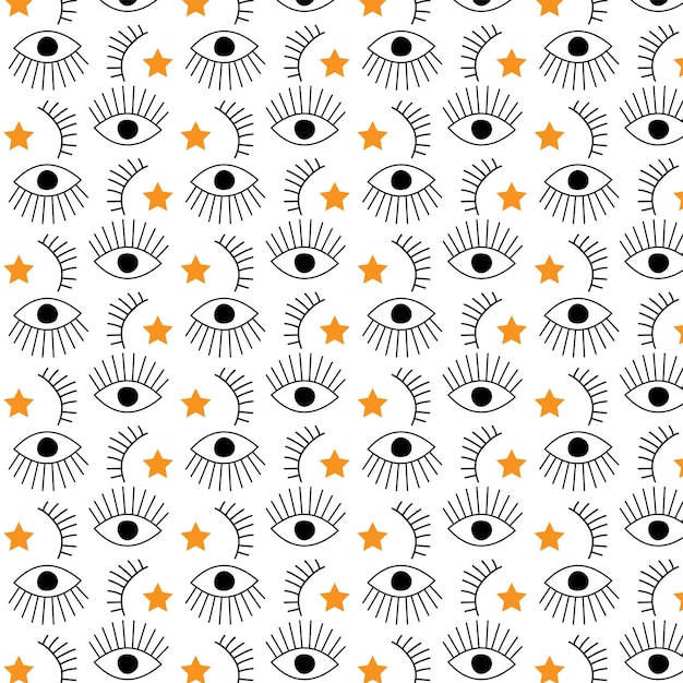 Hand drawn eye pattern