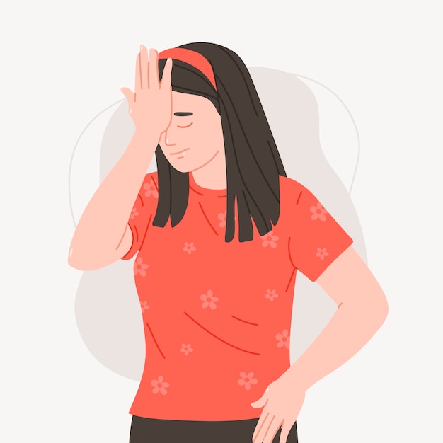 Hand drawn facepalm illustration