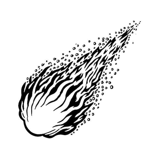 Hand drawn falling comet