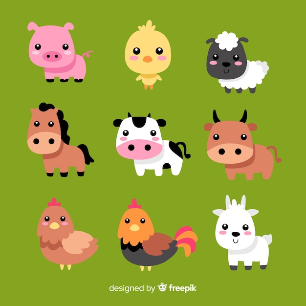 Hand drawn farm animal collection