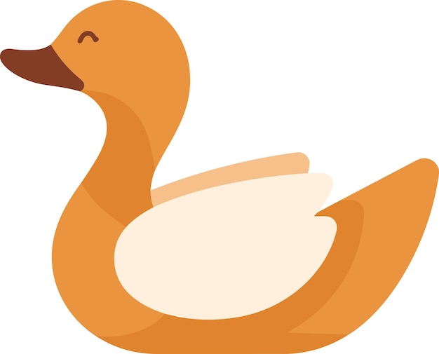 Hand Drawn farm duck in flat style isolated on background