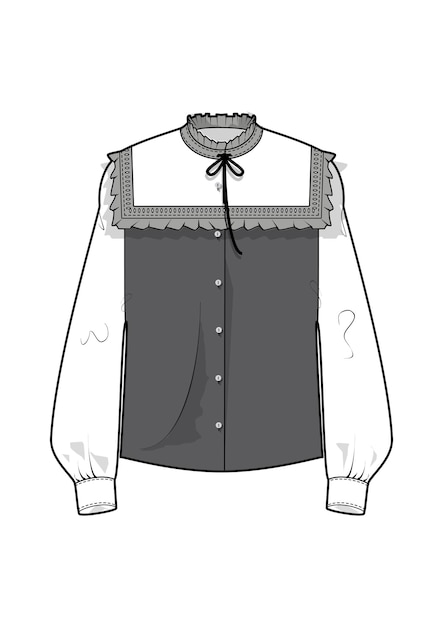 Vector hand drawn fashion style sketch cloth elegant shirt outline illustration