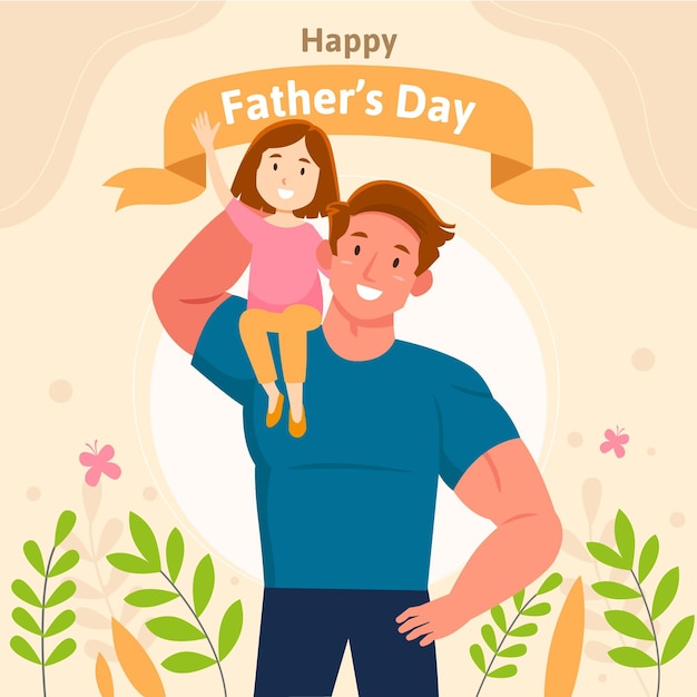 Hand drawn father's day illustration